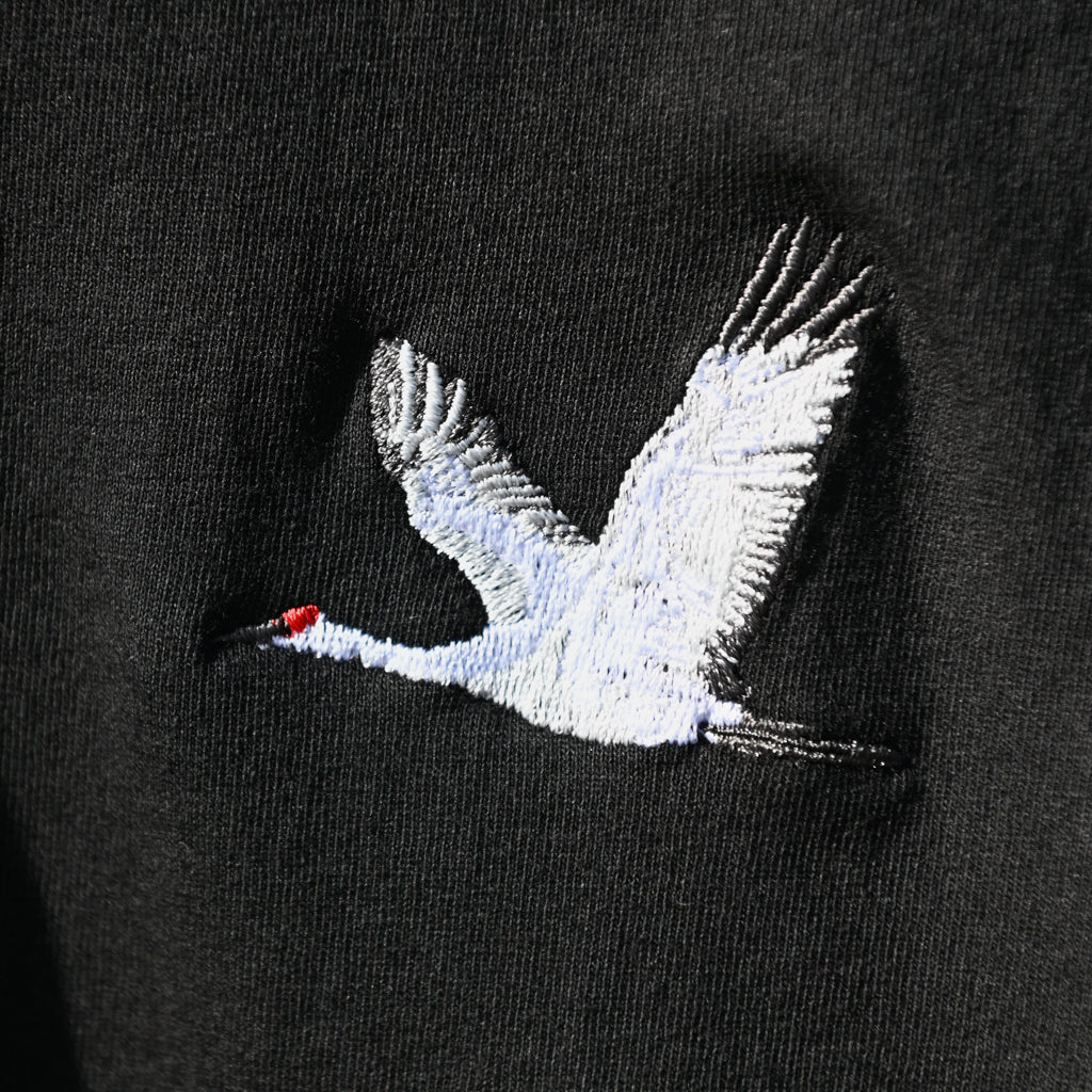 Sandhill Crane Embroidered Long Sleeve T-Shirt
