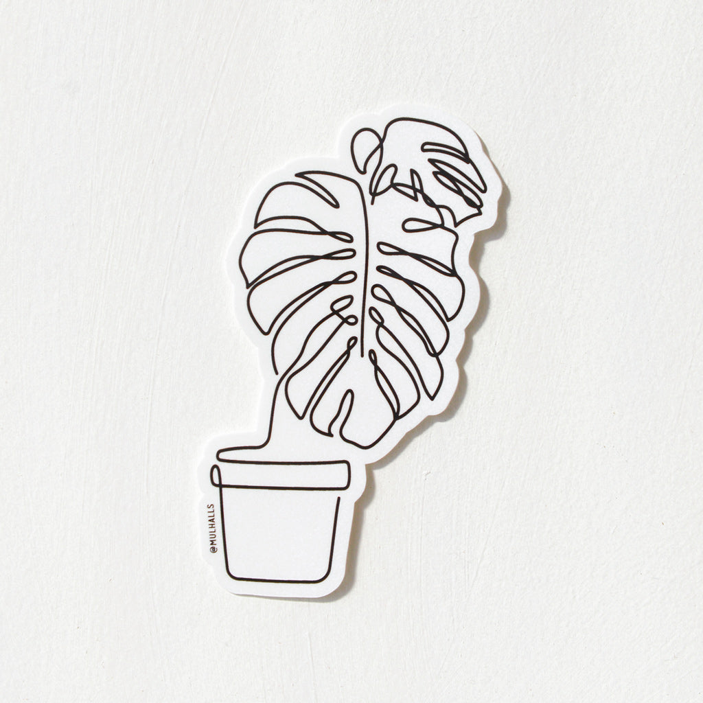 Monstera Abstract Sticker  Mulhall's Merch