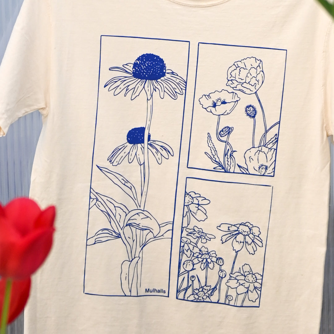 Flower Grid Short Sleeve T-Shirt