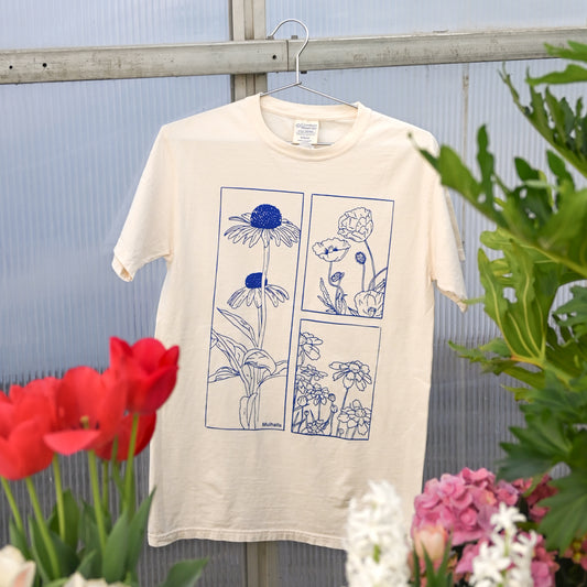Flower Grid Short Sleeve T-Shirt