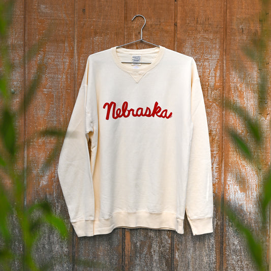 Nebraska Script Crewneck