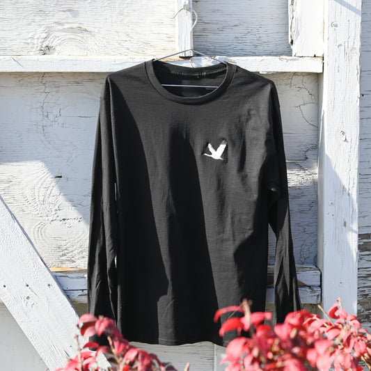 Sandhill Crane Embroidered Long Sleeve T-Shirt